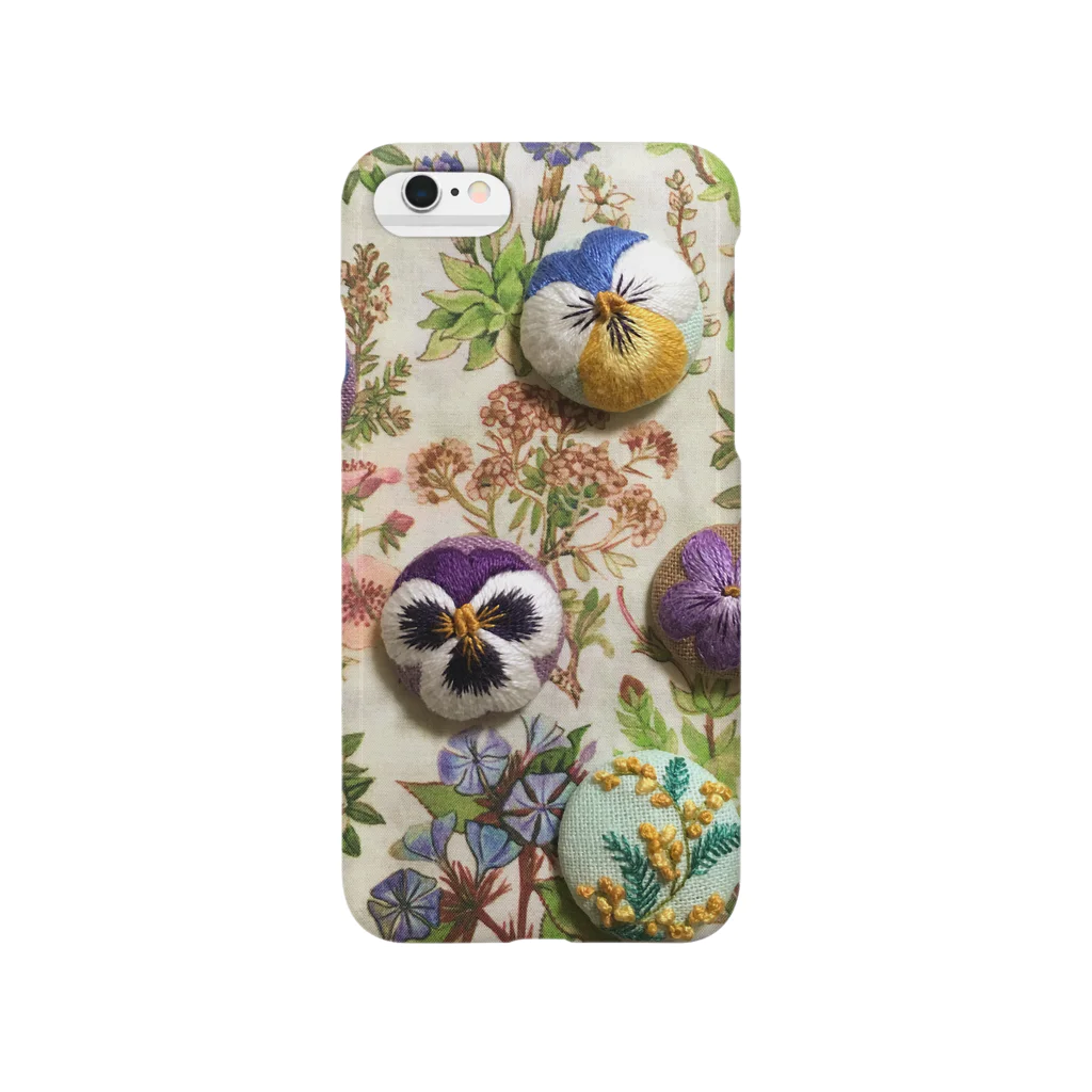 刺繍 moguのmogu春の花刺繍 Smartphone Case