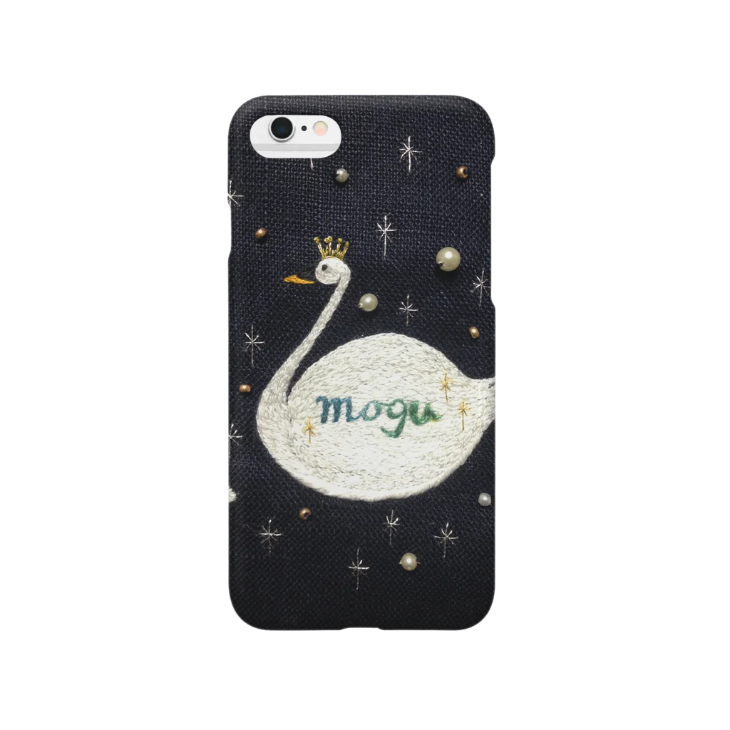 刺繍 moguのmogu刺繍swan スマホケース