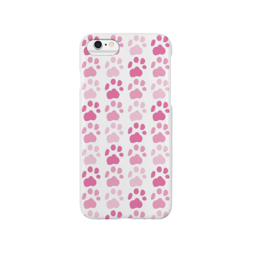 tama*te*bakoの肉球ストライプ pink Smartphone Case