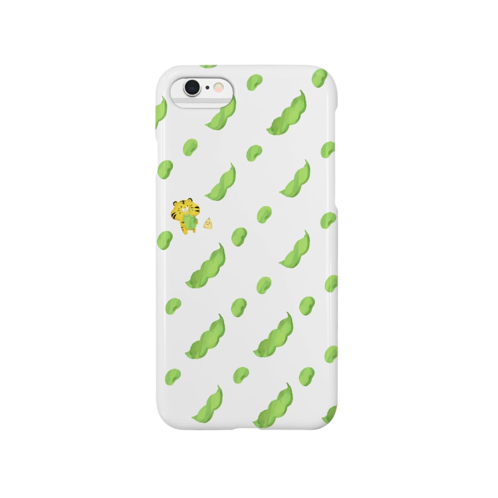 サエタロのお店/SUZURI店の「そらとぶエダマメ」スマホケース Smartphone Case