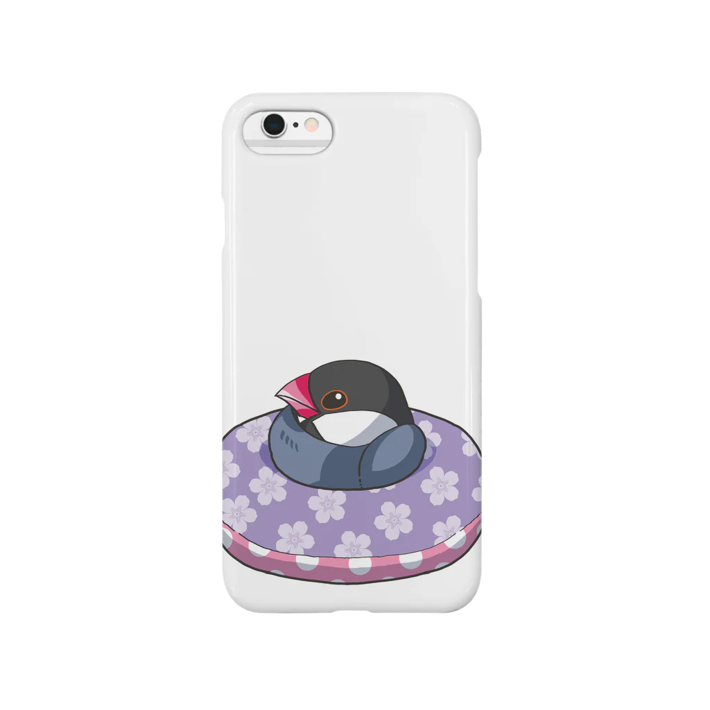 かいりの浮輪文鳥・桜 スマホケース