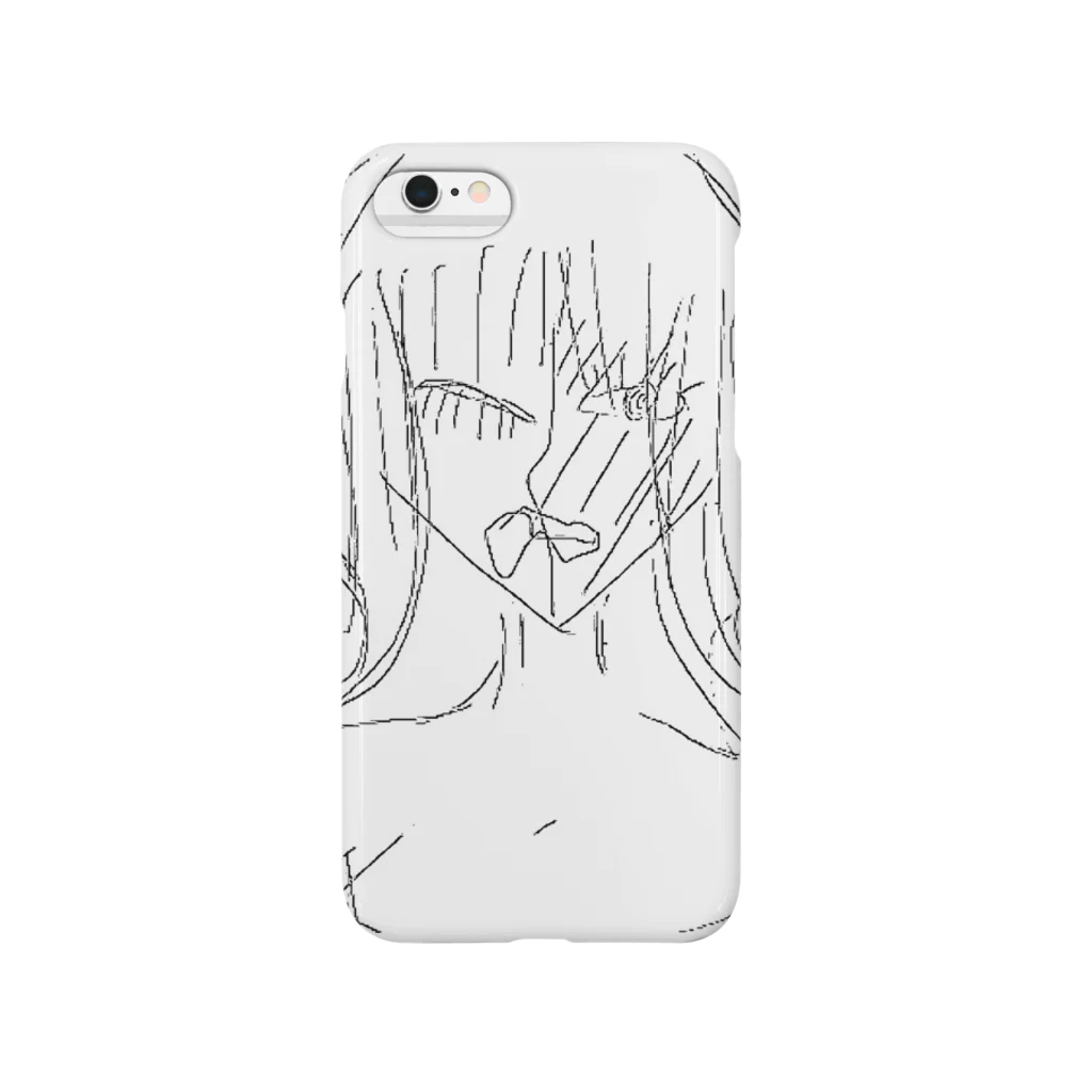 ひなみのラクガキ屋さんの巻き髪の女(白黒) Smartphone Case