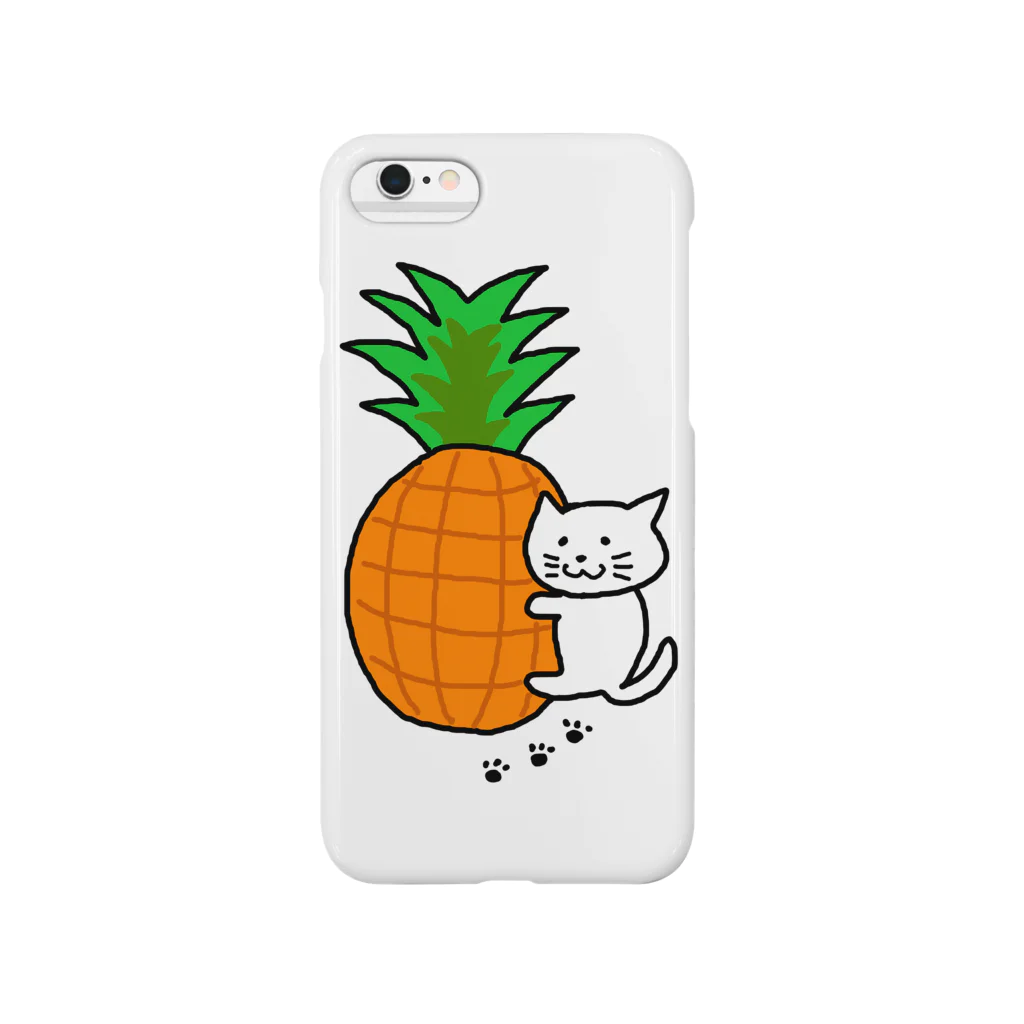 えかきにゃんこのお店♪のしろねことパイナップル Smartphone Case