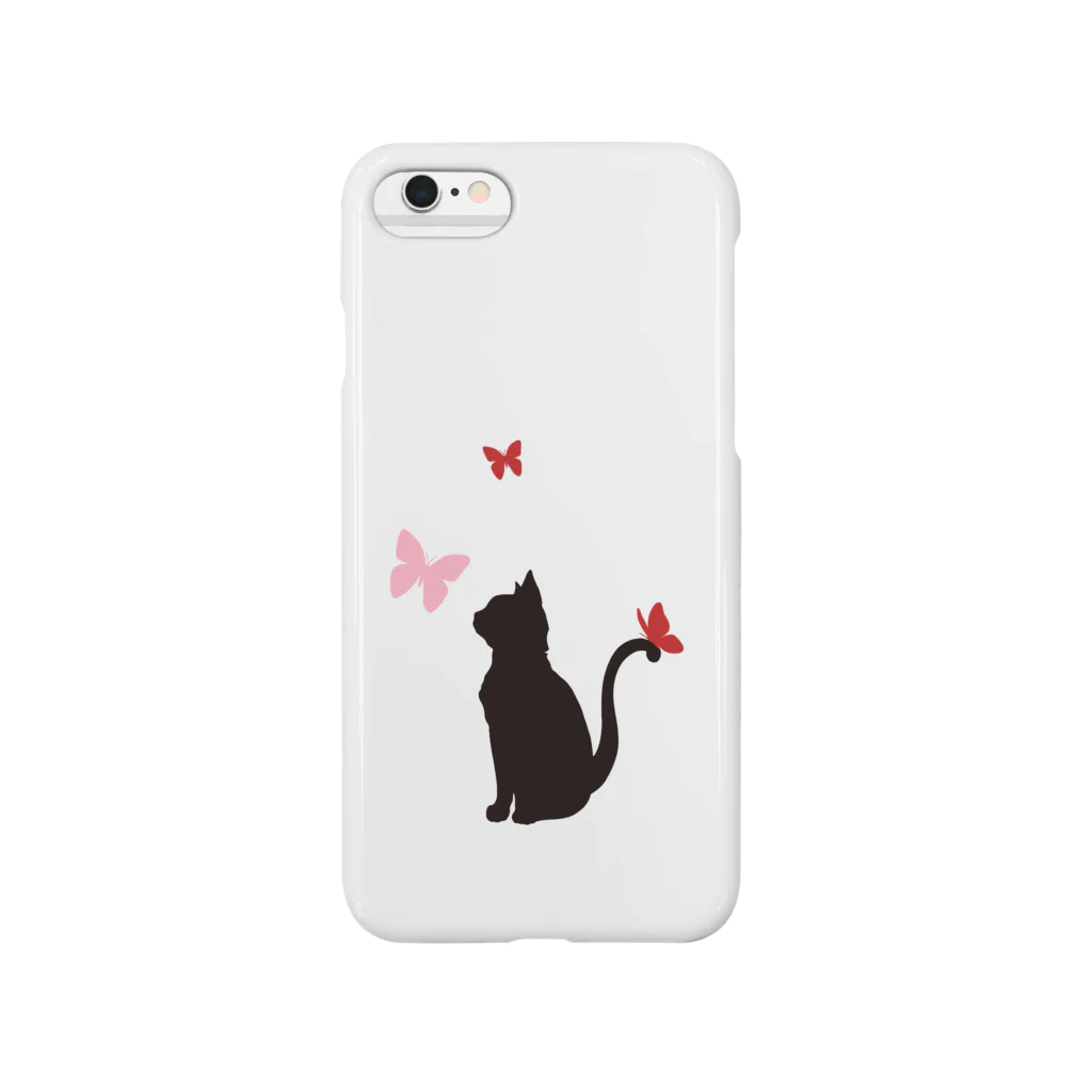 紅月　陽の猫と蝶（赤） Smartphone Case