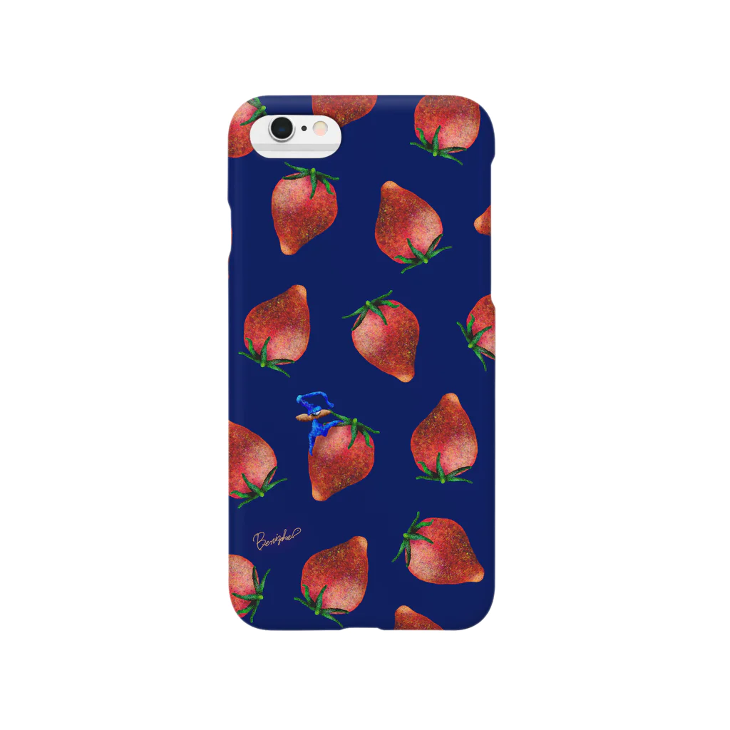 BenizakeのFruit series!! -strawberry- navy スマホケース