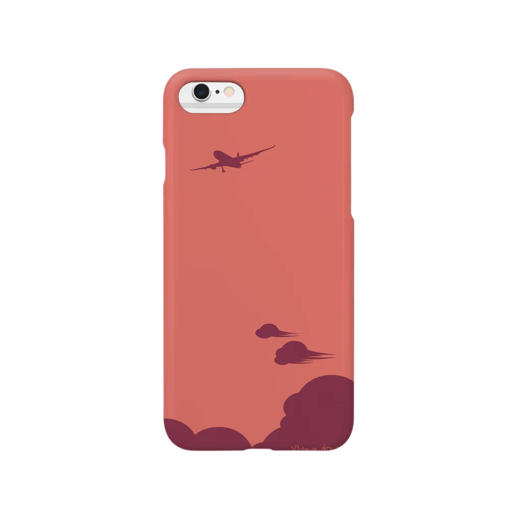 ブルタバ・デザインの飛行機【赤】 Smartphone Case