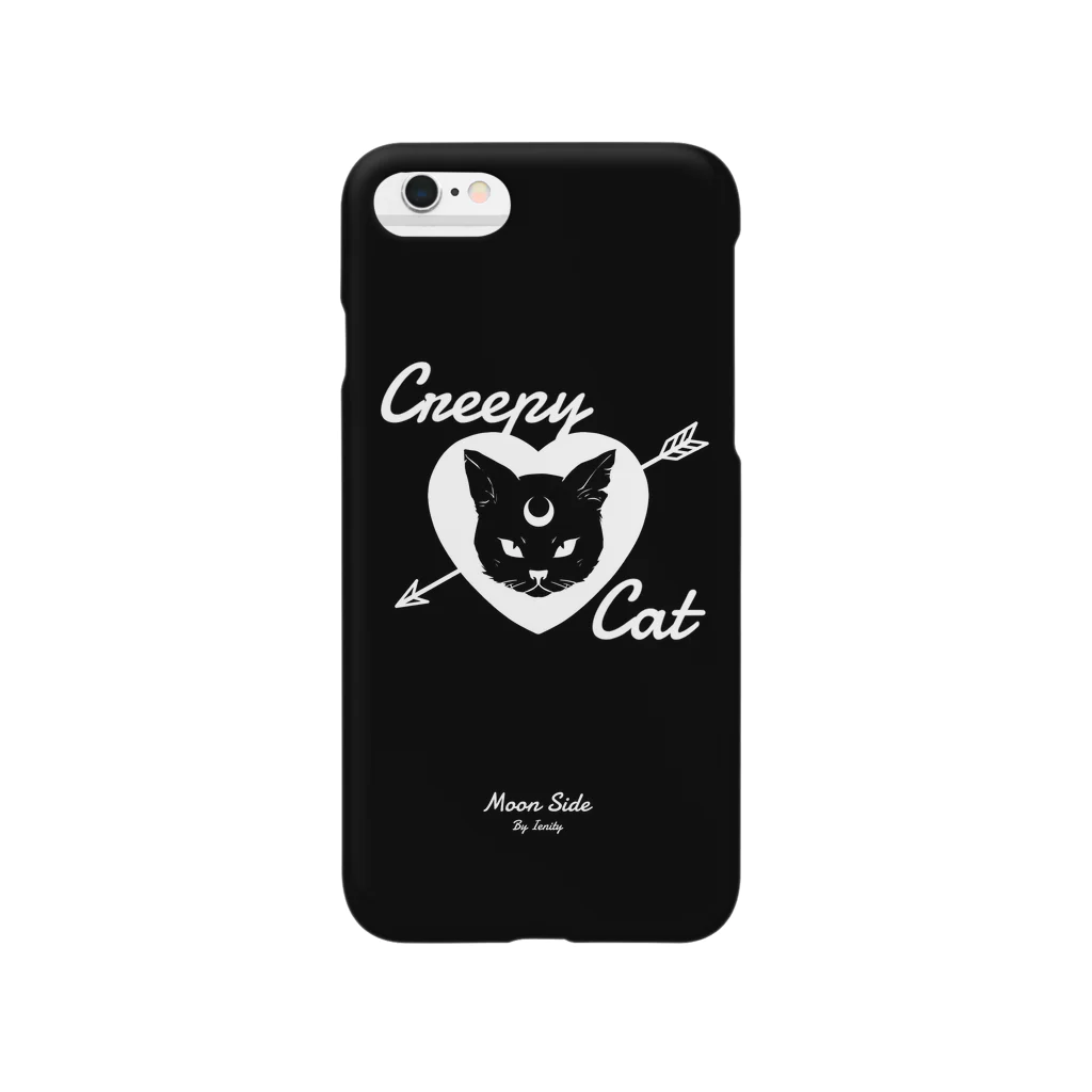 IENITY　/　MOON SIDEの【MOON SIDE】 Creepy Cat #Black スマホケース