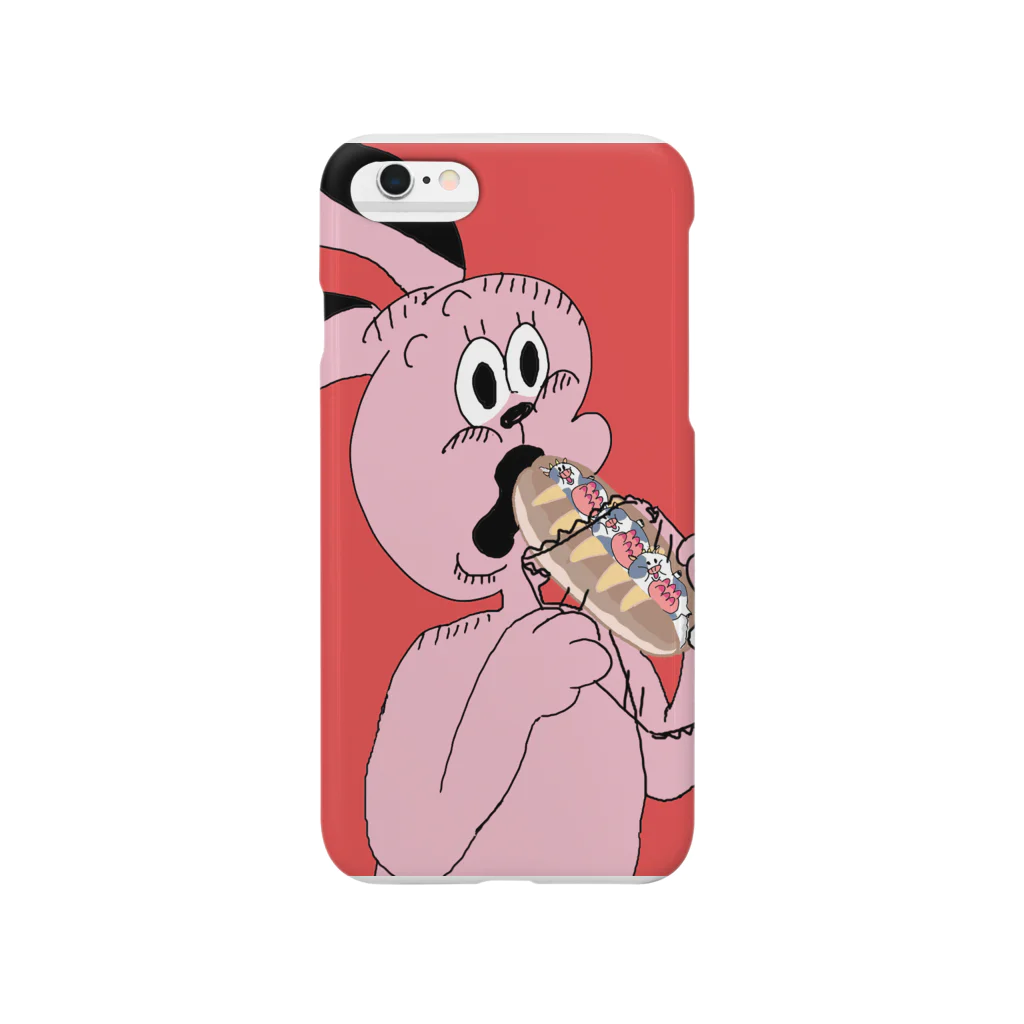 うさぎのしっぽのミルクフランスを食べるうさぎさん Smartphone Case