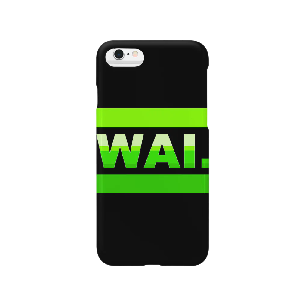 立花けんのグッズ屋さんのWAIフョンケース(ブラック&グリーン) Smartphone Case