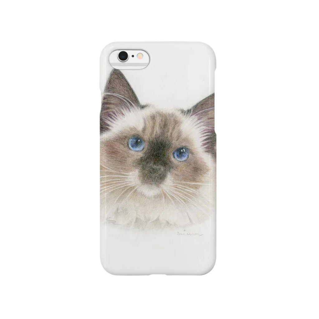 Miwa Kasumiの青色の瞳の猫　〜ラグドール〜 Smartphone Case