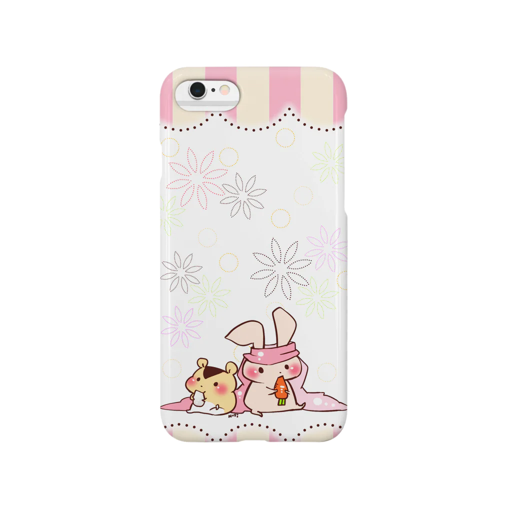 のち＠LINEスタンプ販売中のうさはむ赤 Smartphone Case