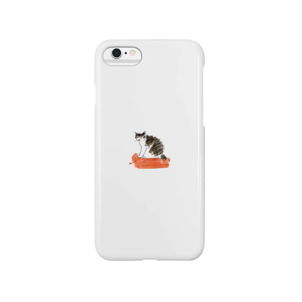 猫の絵　iPhoneケースとか　菫ごろの機嫌の悪いシマシロ猫 Smartphone Case