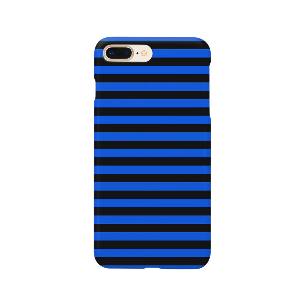 inazuma.co.jpのBorder Stripe (Black × Blue) Smartphone Case