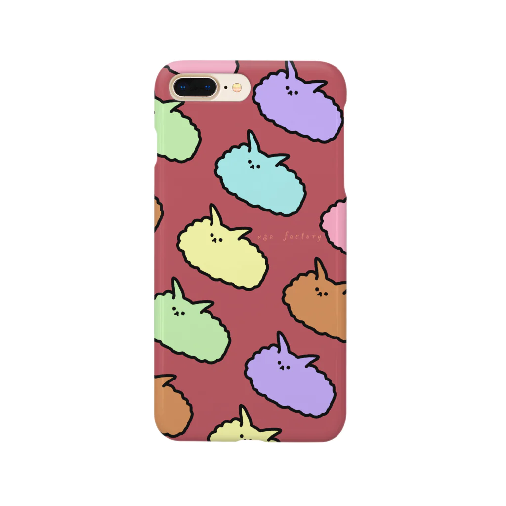 usa  factoryのアンゴラうさ カラフル レッド Smartphone Case