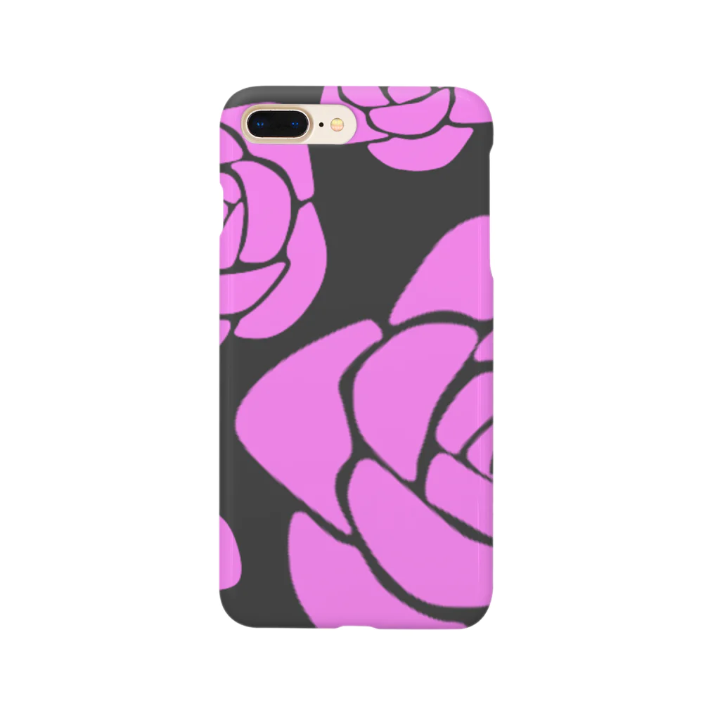 BeckyのRose 黒×ピンク Smartphone Case