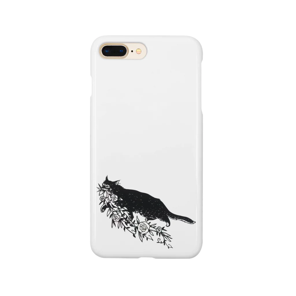 切り絵草太の花咥え猫 Smartphone Case