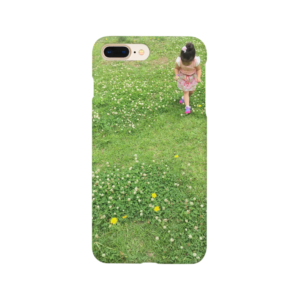 cancooのWhite clover and girl Smartphone Case