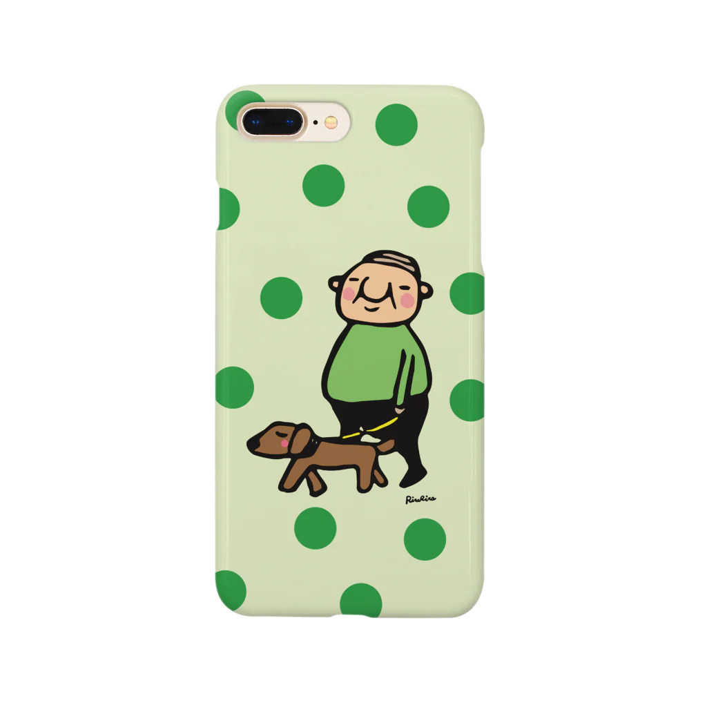 RiraRiraはんこのちっちゃいおじさん岩井係長の散歩　水玉バージョン Smartphone Case