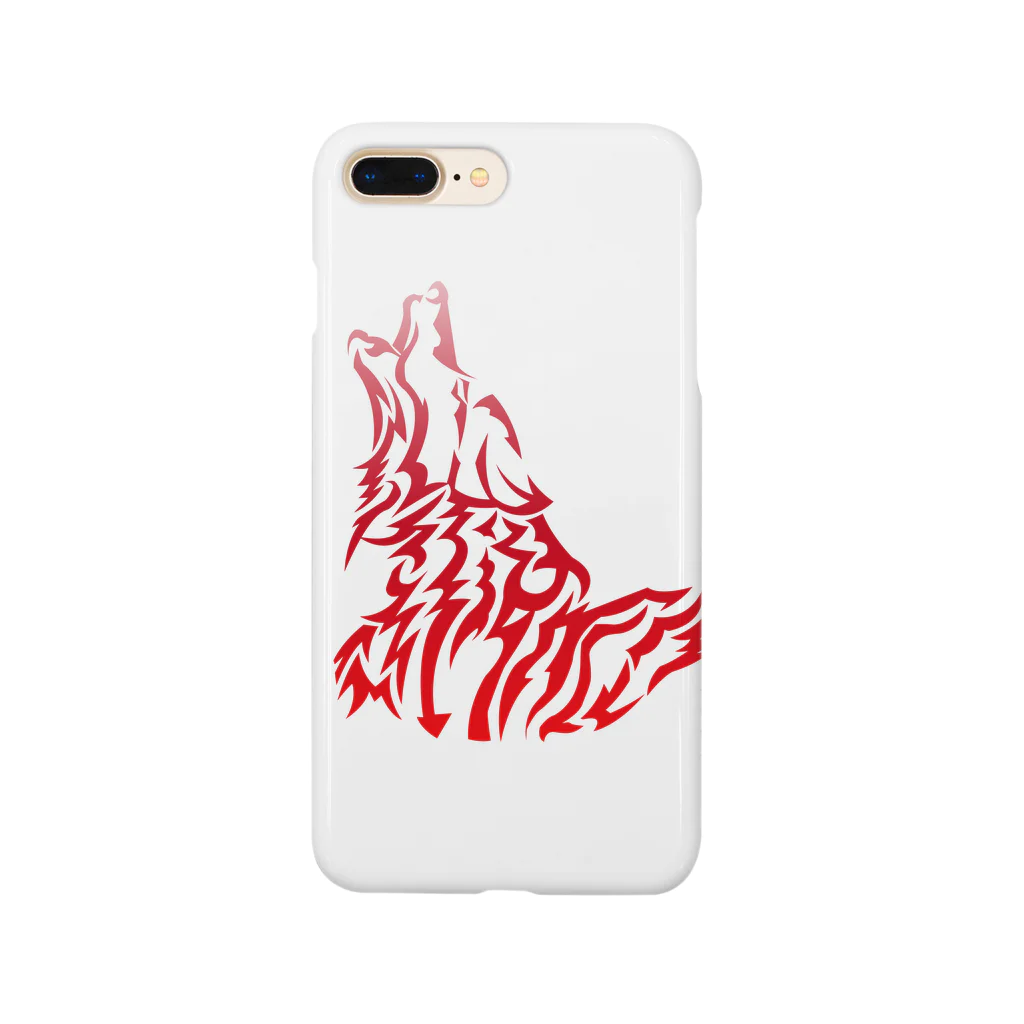 KARASU_HAGANE SHOPのトライバル　吼えるオオカミ Smartphone Case