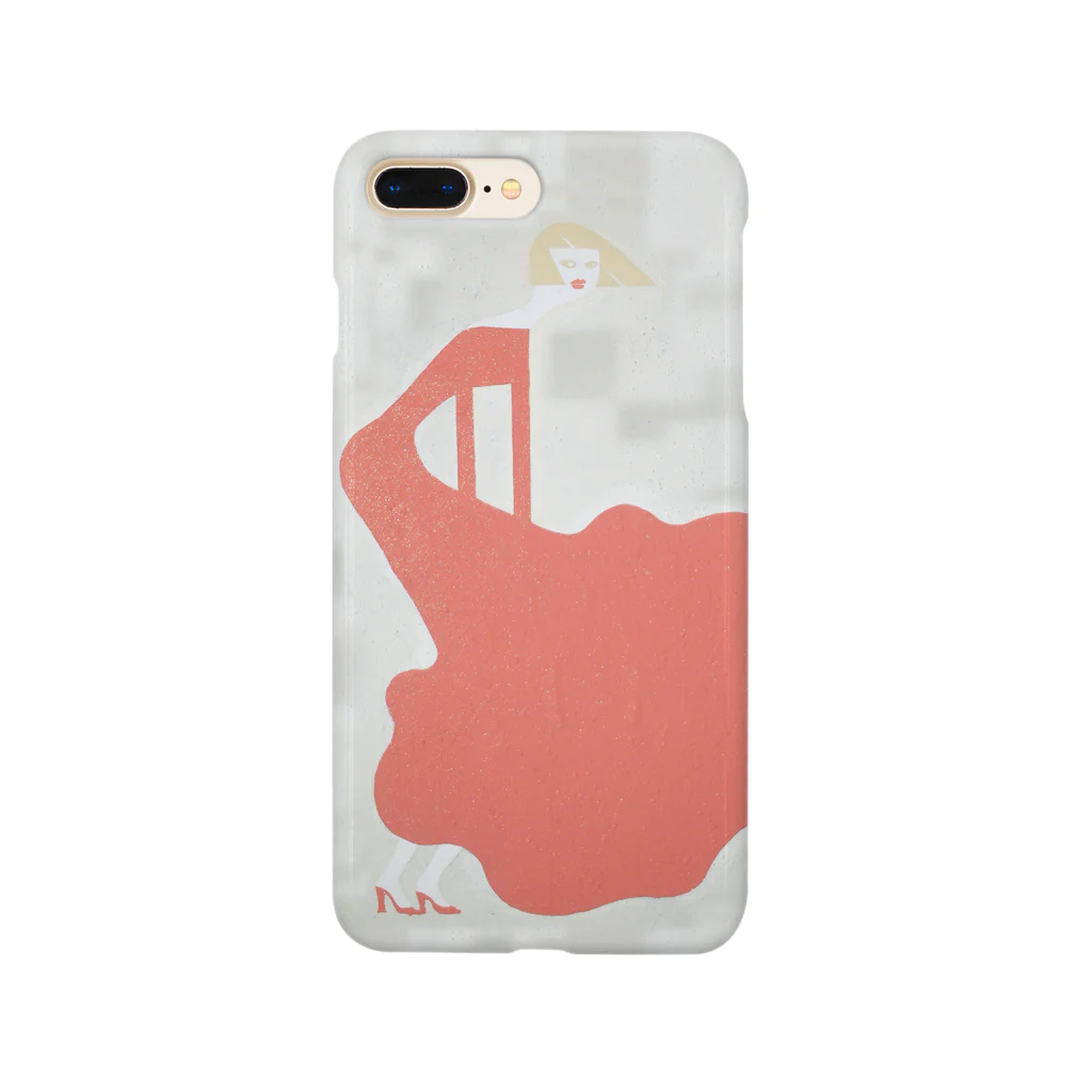 HtoEのred dress girl Smartphone Case