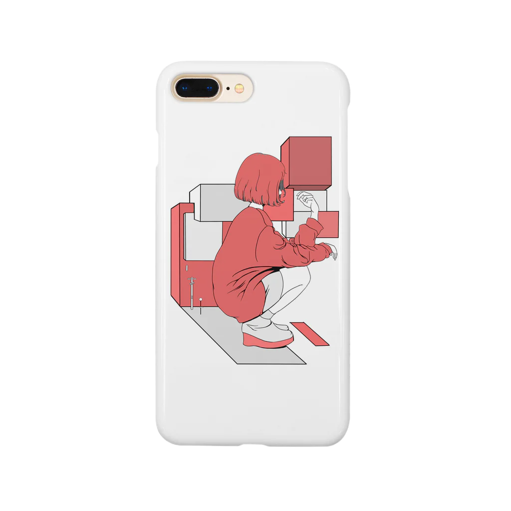 okanouehitoriの赤と白 Smartphone Case