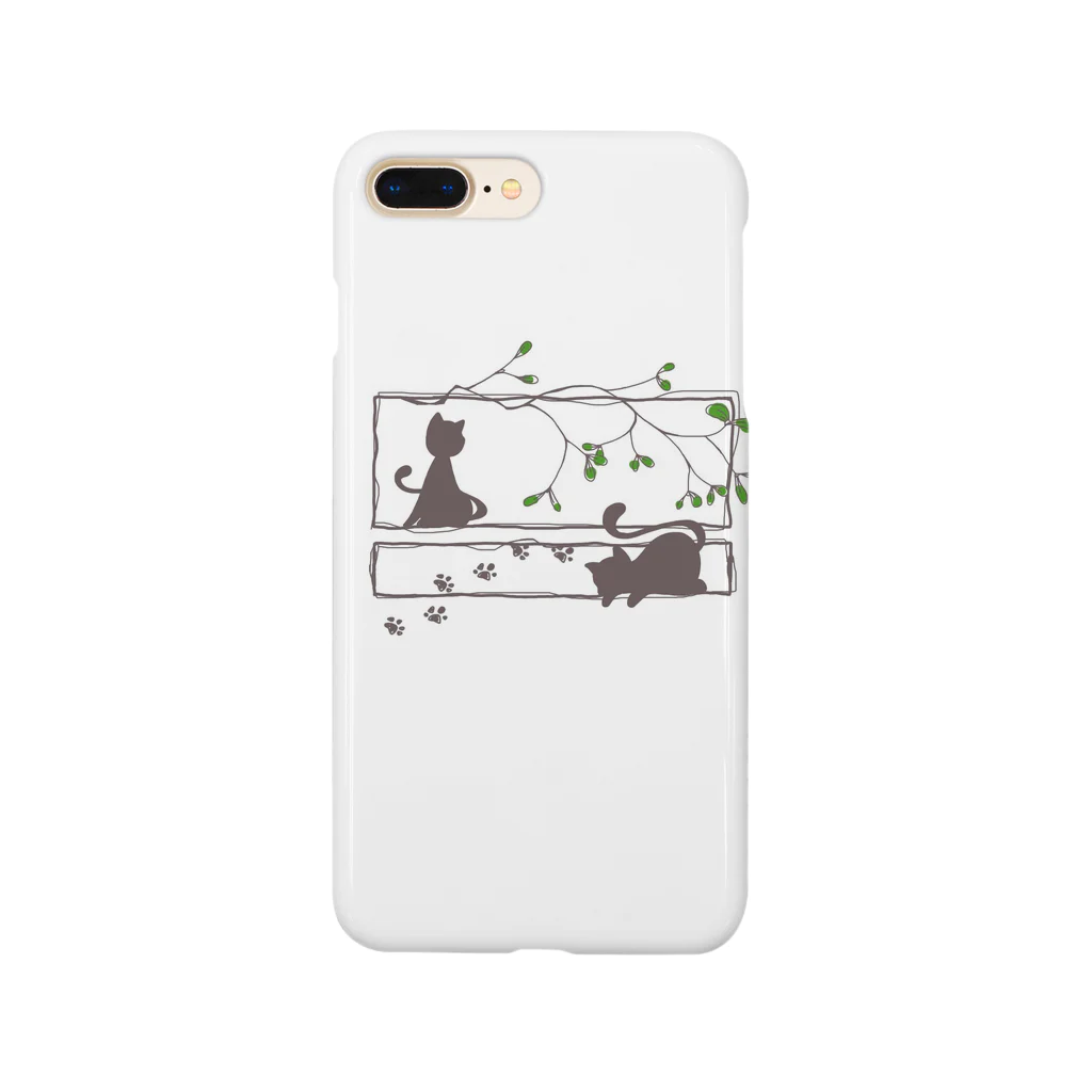 nerumaruのヤドリギと猫 Smartphone Case