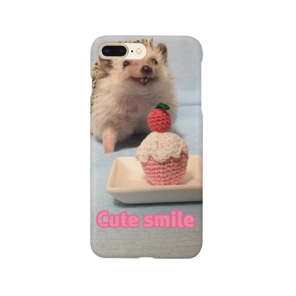 ハリネズミの葉月のCute smile雫 スマホケース