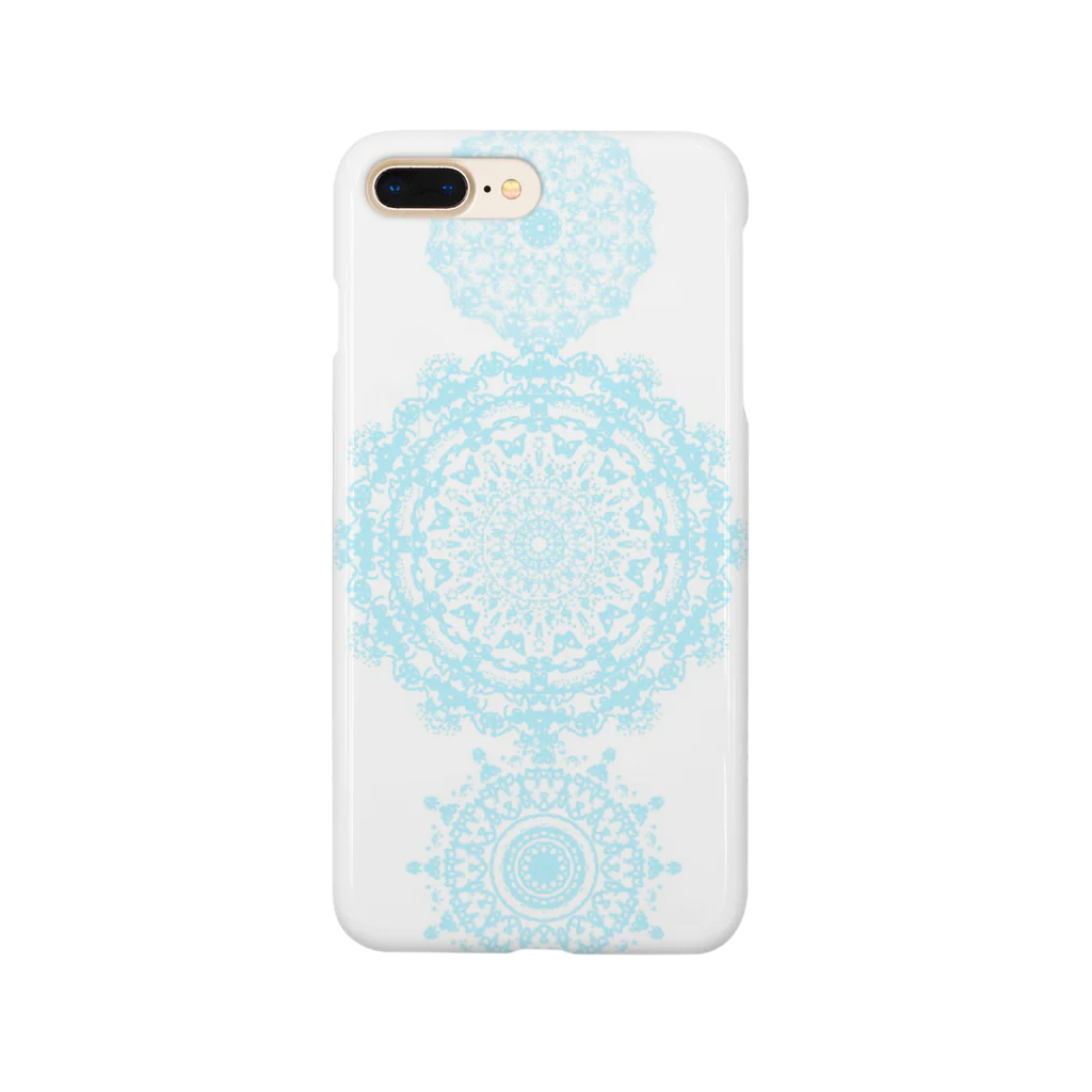 mandala lovers healing shopのlight blue lace スマホケース