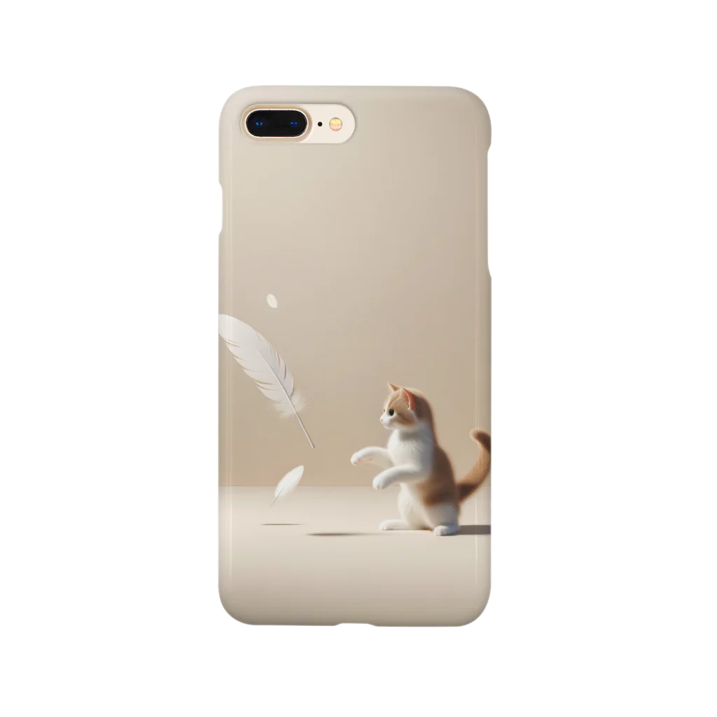 鹿児島のSUZURIアートショップの🐱🪶『鹿児島SUZURI天使猫のひととき iPhoneケース』📱 スマホケース