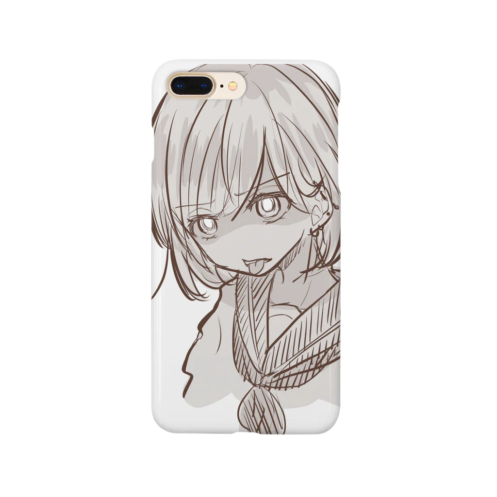 瀬戸 わらびのジト目舌だし少女 Smartphone Case