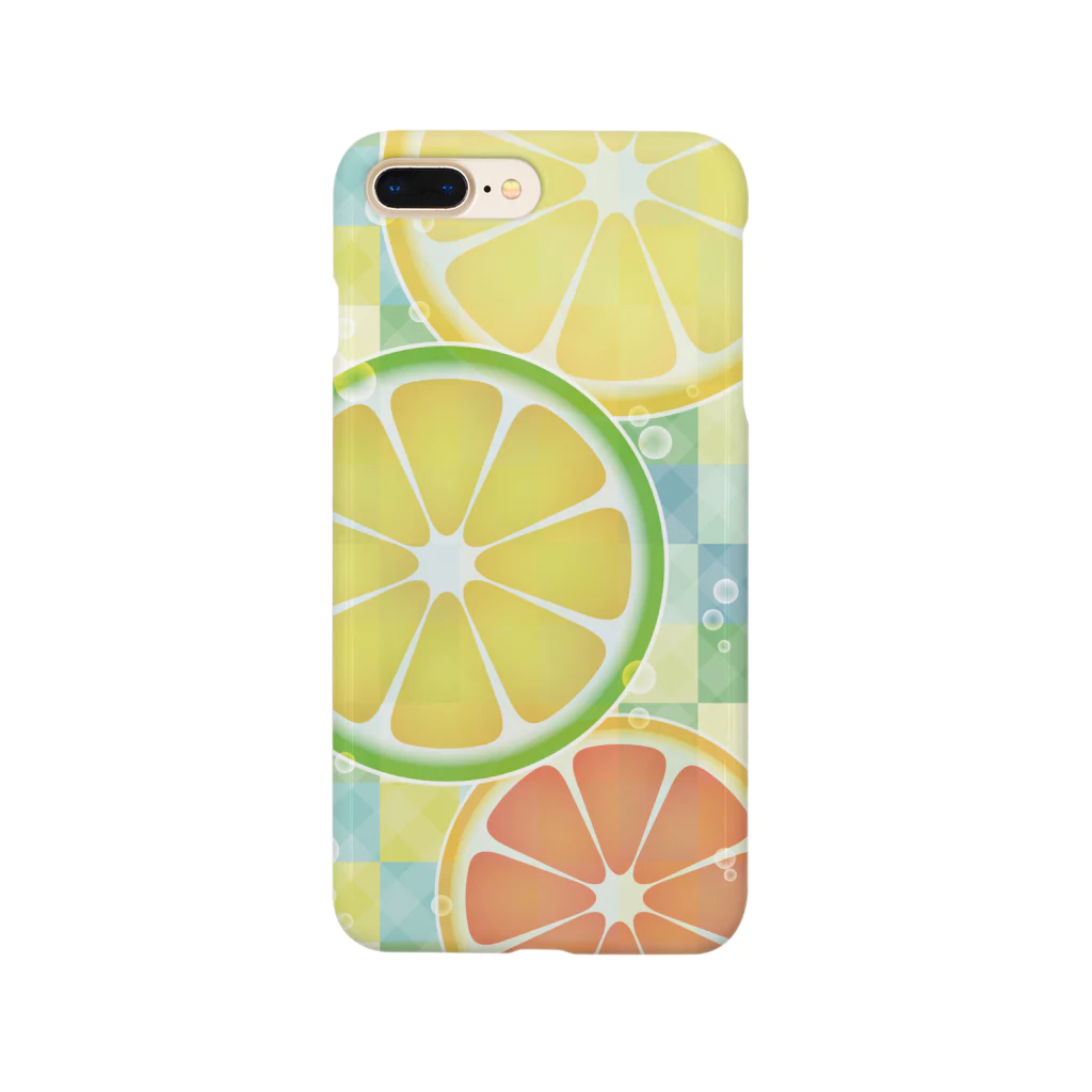 柚の喫茶店のシトラス ソーダ （レモン ライム グレープフルーツ／チェック） Smartphone Case