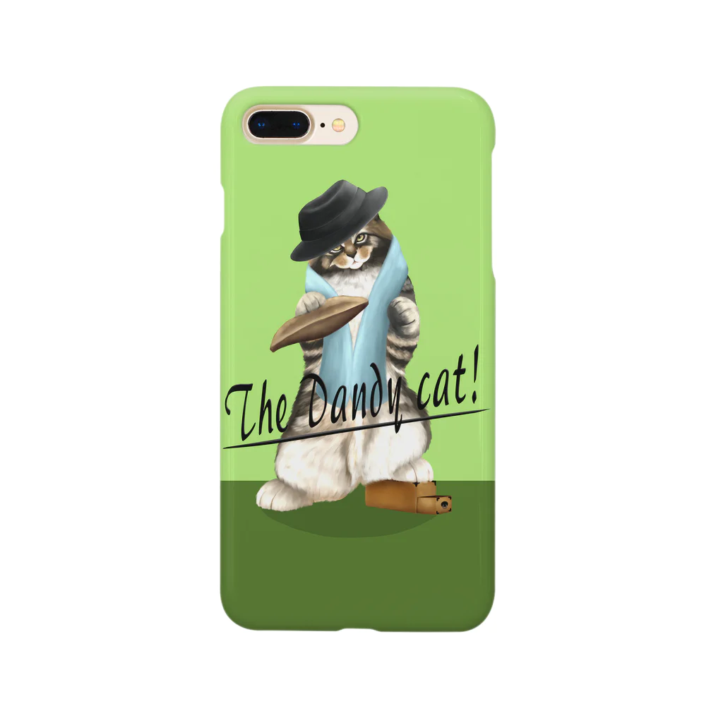 アトリエジルのダンディーキャット(グリーン) Smartphone Case