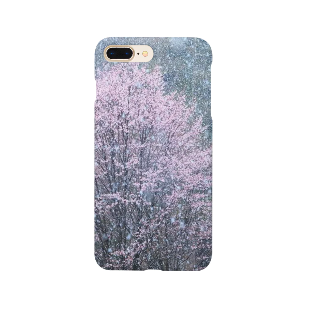 星空青井の雪と桜のコラボレーション。 Smartphone Case