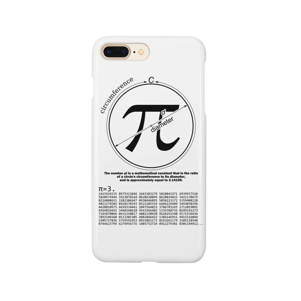 アタマスタイルの円周率（ＰＩ：π）：数学：数字：学問：デザインB Smartphone Case