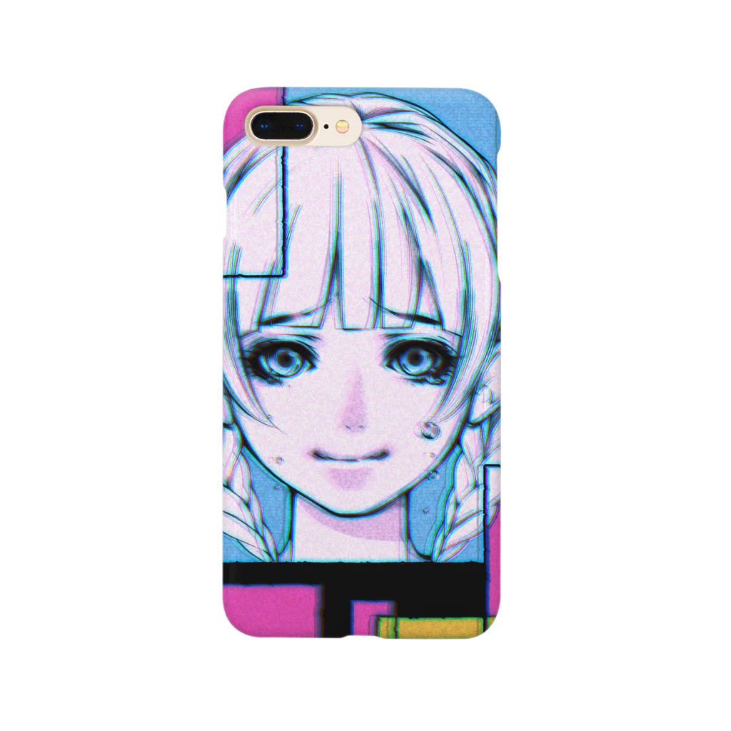 めぐ。の泣き笑いの三つ編み美少女（昔のテレビっぽい加工あり） Smartphone Case