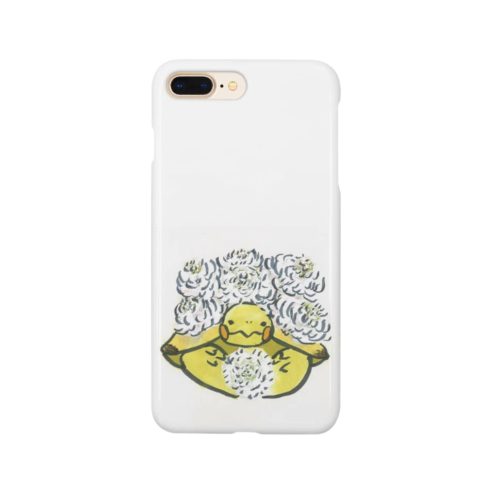 動物ガラス絵描きをしてる人のお店のお花いっぱいロシアリクガメ Smartphone Case