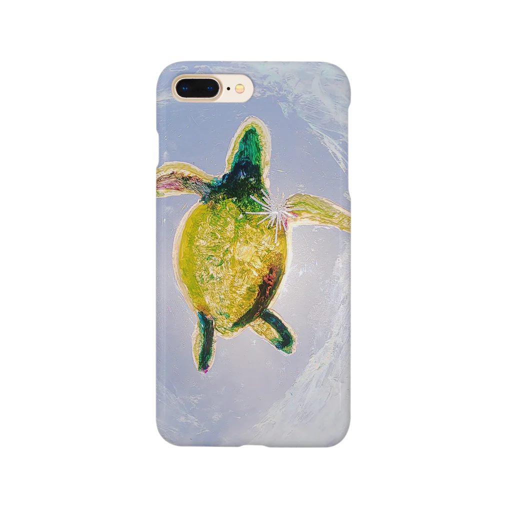 動物ガラス絵描きをしてる人のお店のそらとぶウミガメ Smartphone Case