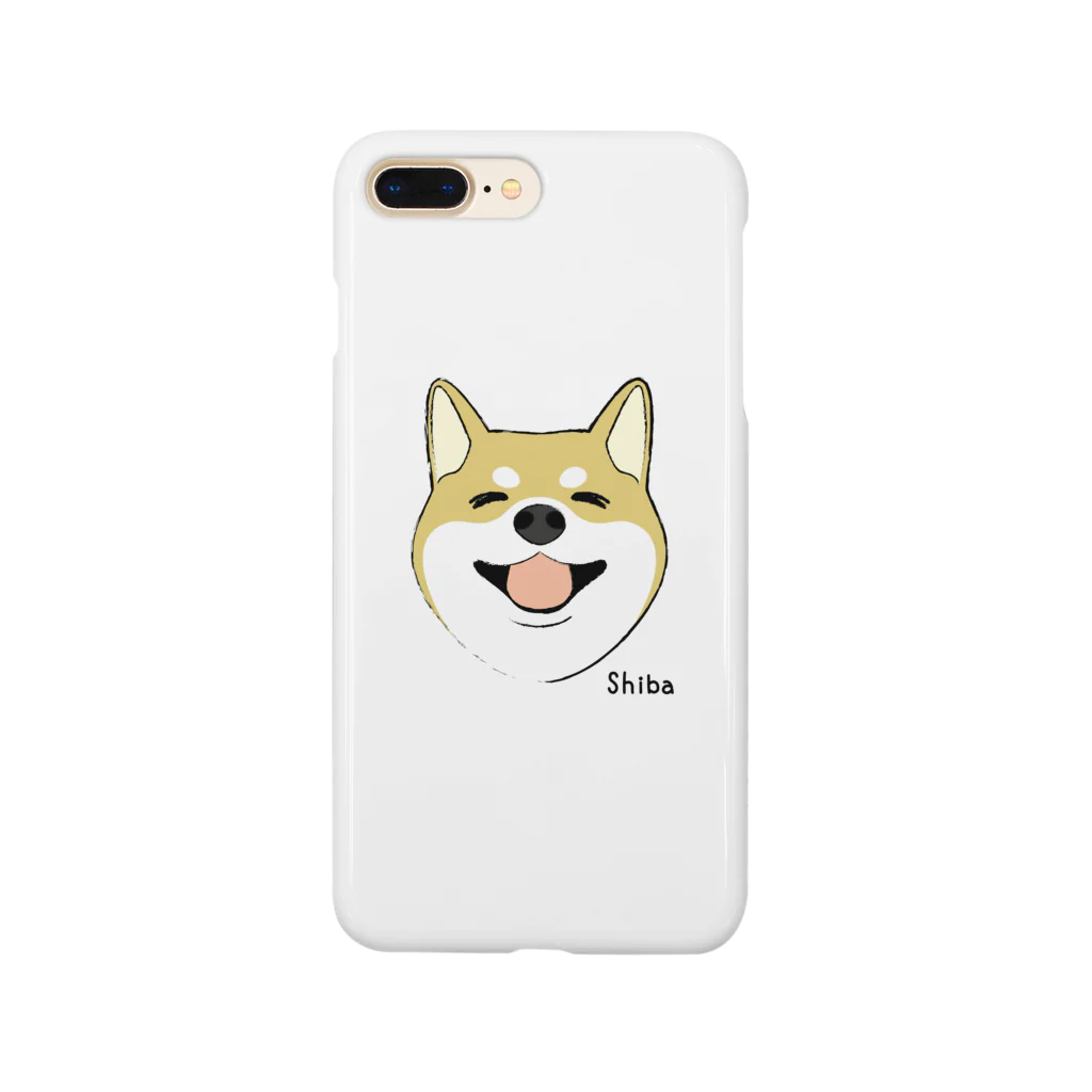 micle-ミクレ-のほほえみ柴犬　スマートフォンケース（茶柴） スマホケース