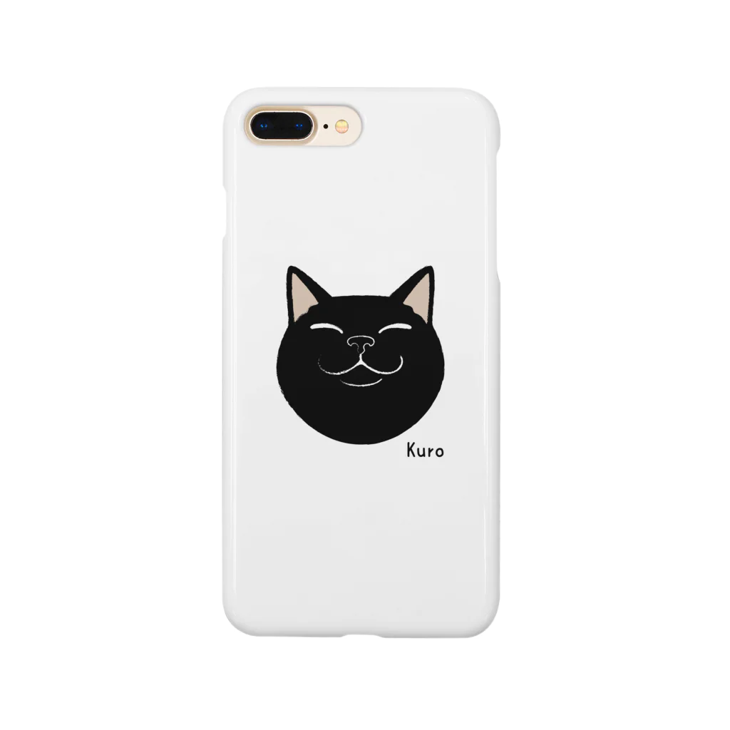 micle-ミクレ-のほほえみ猫　スマートフォンケース（クロ） Smartphone Case