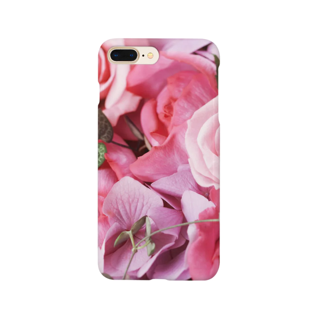 ♡Hearty flowers♡のRose (pink) Smartphone Case