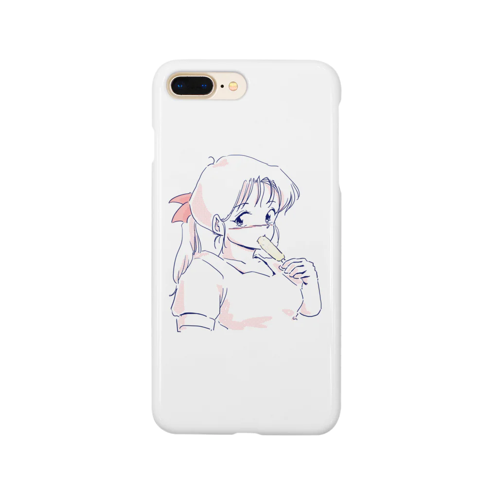 みどりいろ通信のアイスクリームほおばる子（しんぷる） Smartphone Case