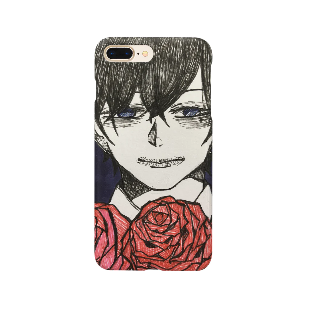 御伽の薔薇を抱える青年 Smartphone Case