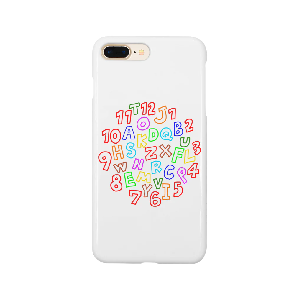 和玄堂suzuri店のカラフルな数字とアルファベット Smartphone Case