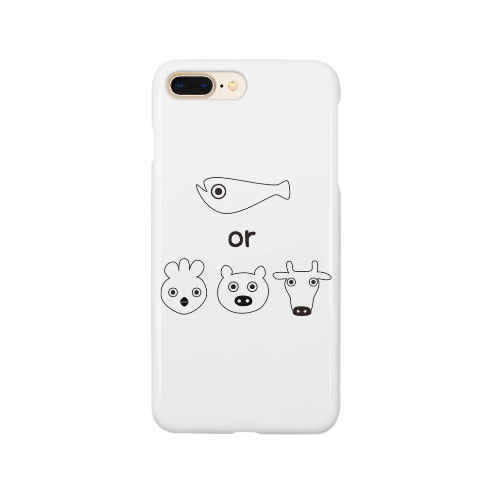 pupilla caffèのフィッシュorミート  ホワイト Smartphone Case