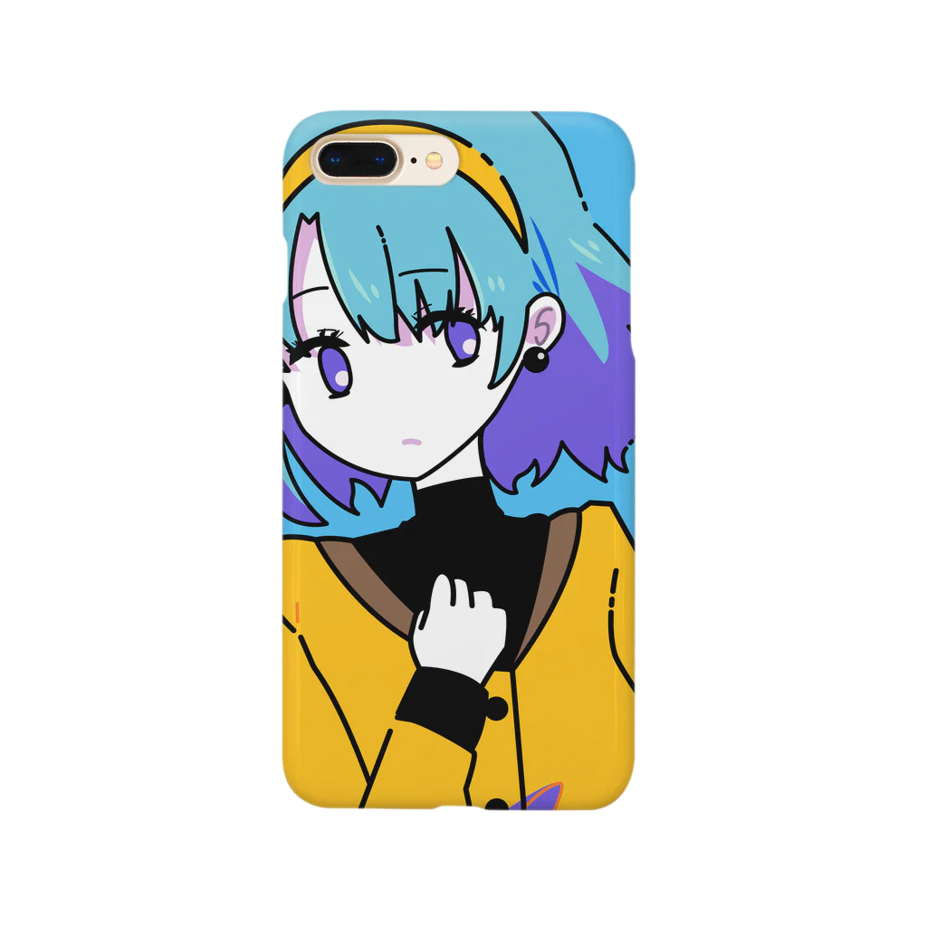 かる の しょっぷのレトロポップガール　あお Smartphone Case