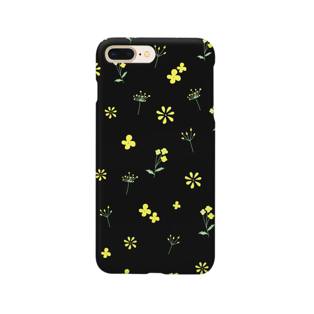 harufのyellow flower (black) Smartphone Case