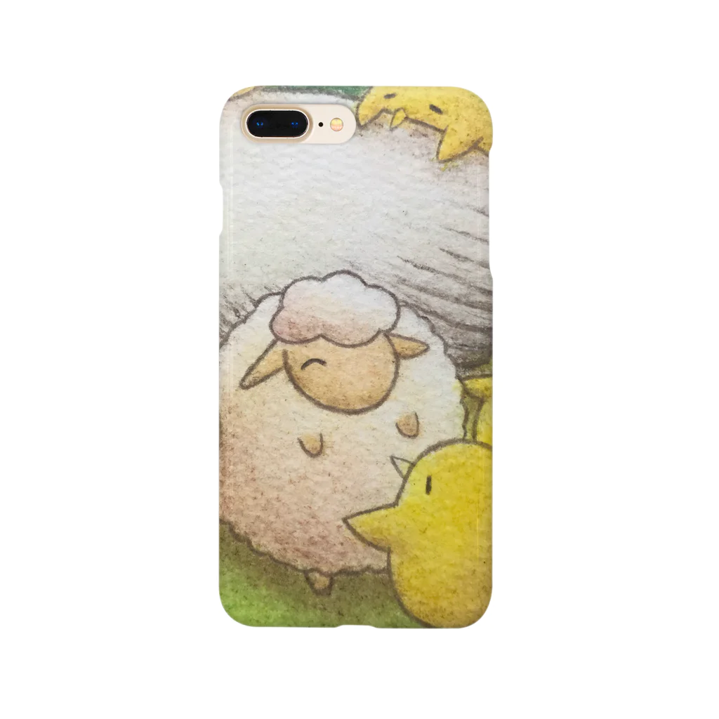 ひつじ好きのみそうギャラリーのひつじとにわとりの親子 Smartphone Case