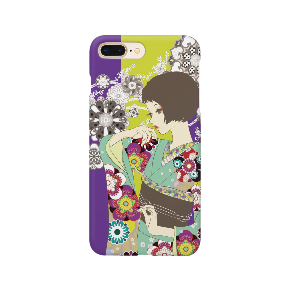 鱗粉館 suzuri別館の花の流れ Smartphone Case