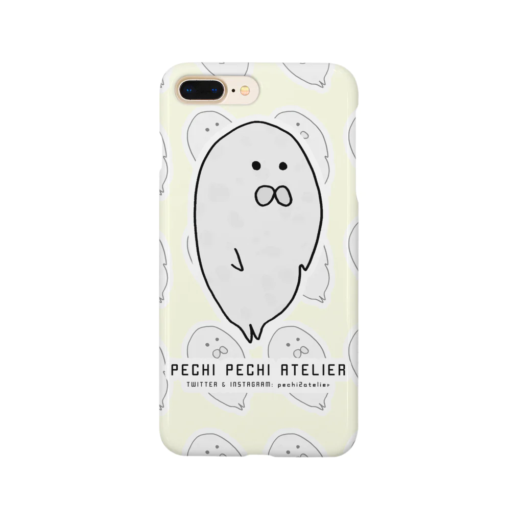 ぺちぺち工房 Pechi Pechi Atelierのあざらしがいっぱい(黄色Ver.) スマホケース