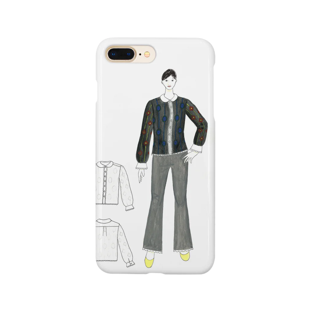 Makoto／真珡のレトロ孔雀ブラウス Smartphone Case